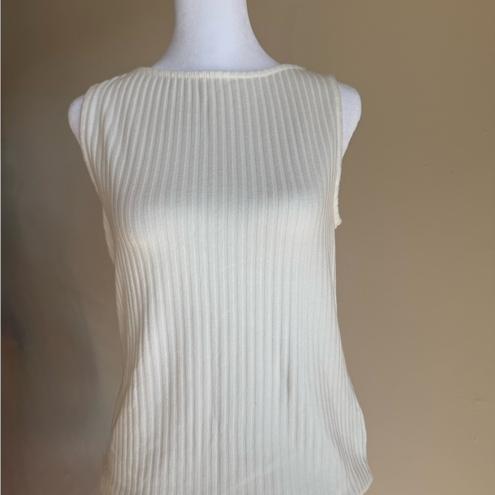 Liverpool Ribbed Cream Top - Picture 8 of 10